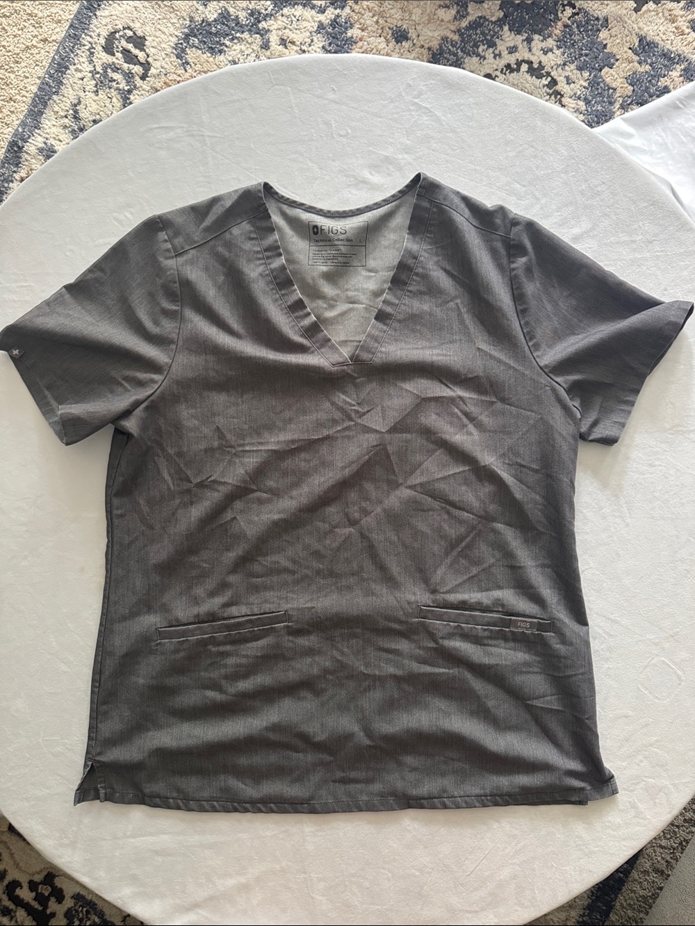 FIGS V-Neck Scrub Top Gray PO 1670
